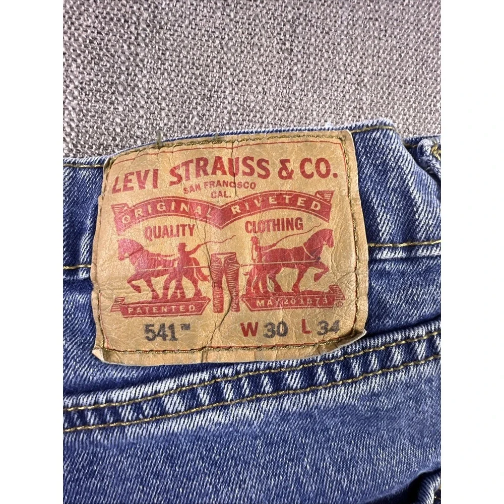 Levi's 541 Jeans Men's 30x34 Blue Straight Biker Cowboy Preppy Relaxed‎